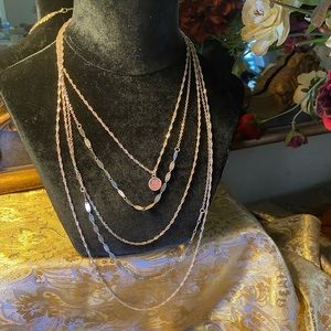 18” golden waterfall necklace